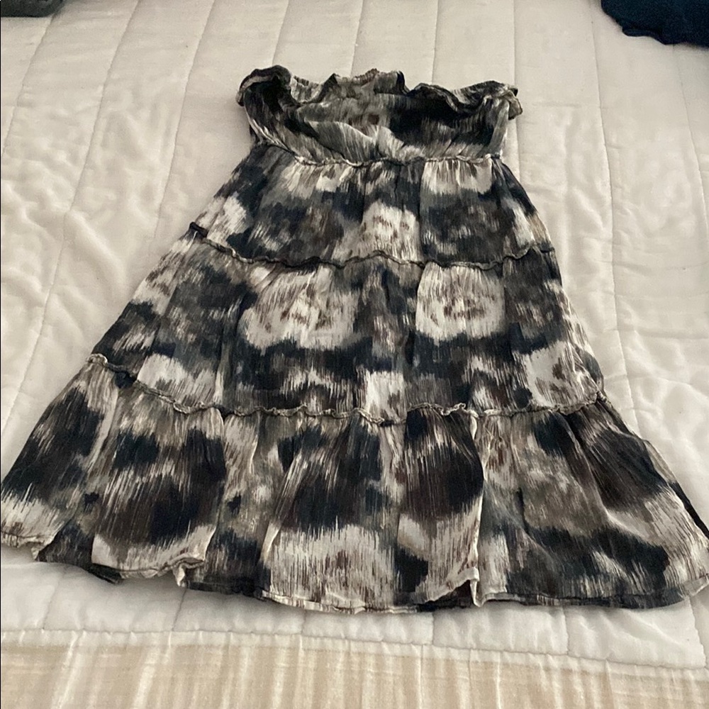 Stylish Black and Gray Tiered Dress